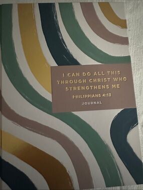 Inspirational Philippians 4:13 Journal - Multicolor Wave Cover NWT